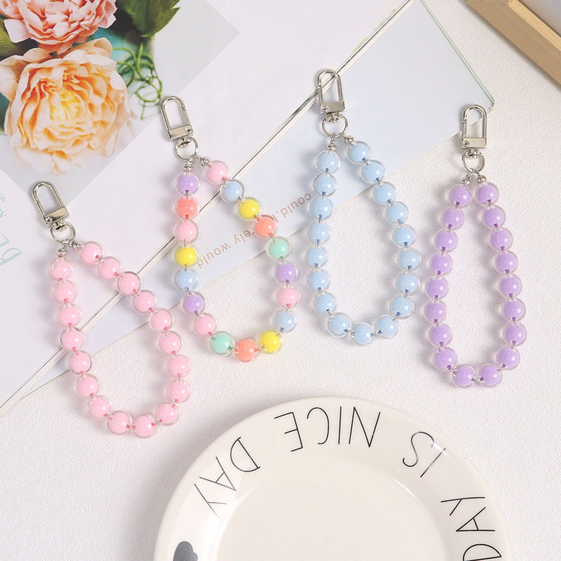 Wholesale Acrylic Candy Color Beaded Bracelet Keychains