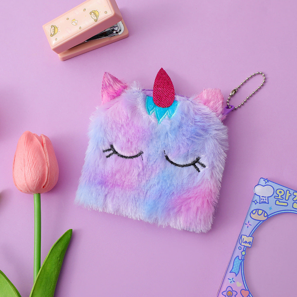 Wholesale Cartoon Unicorn Plush Coin Purse
