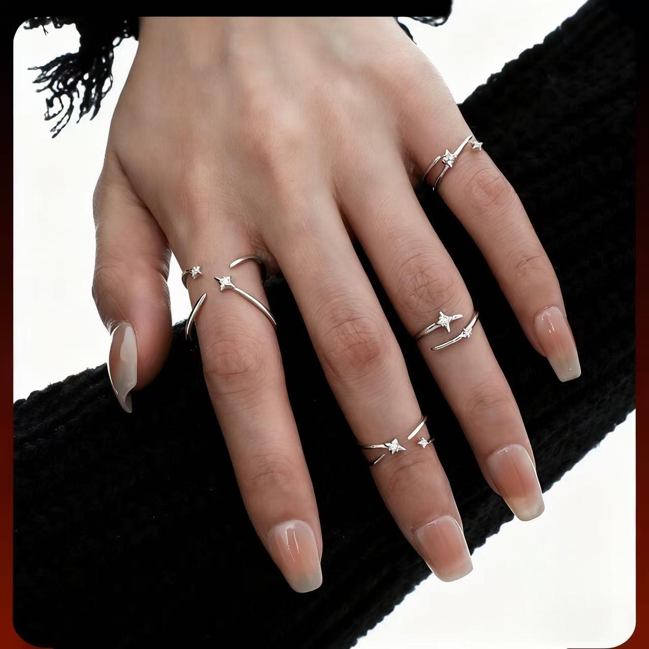 Wholesale Star orbit zircon non fading open ring