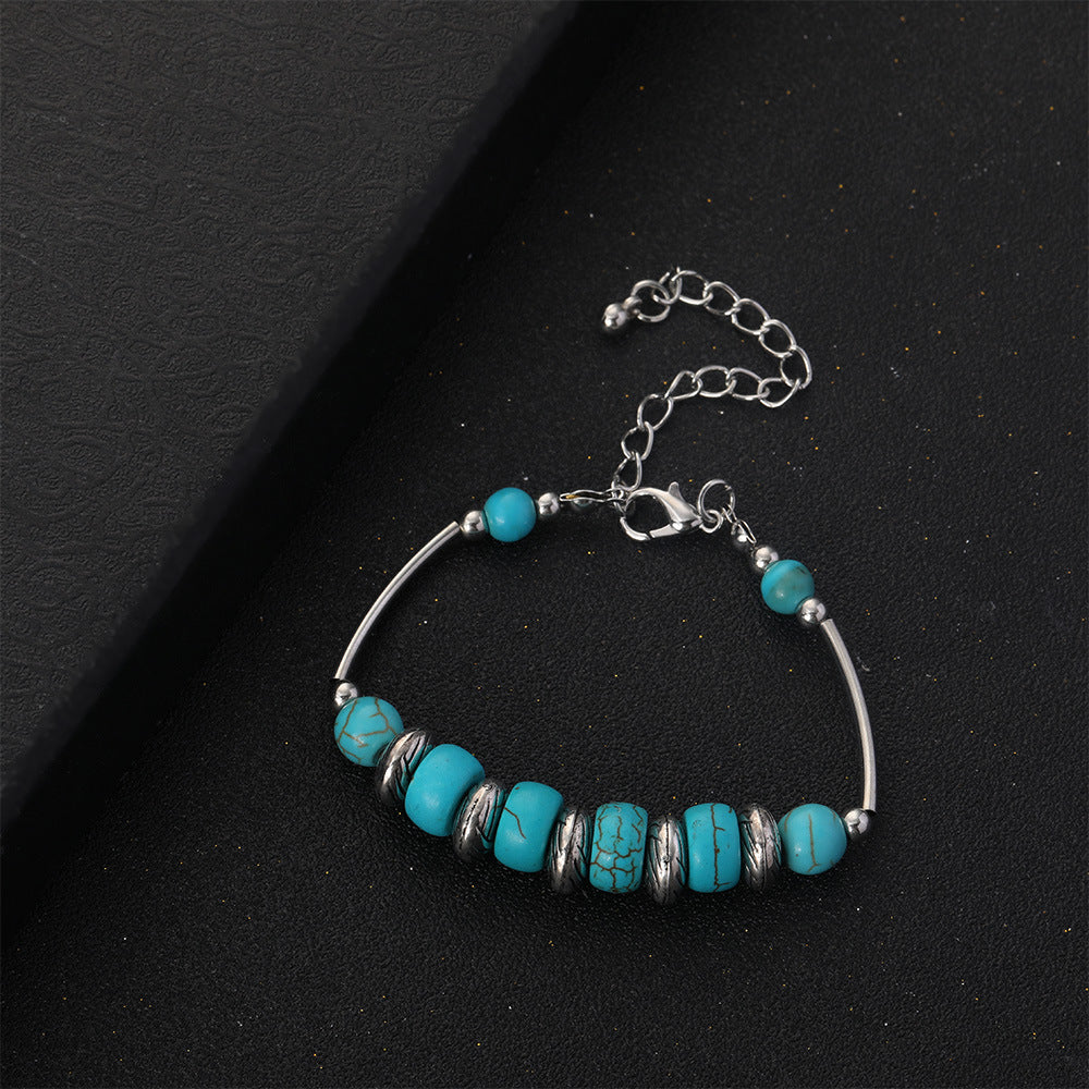 Wholesale  Distressed   Retro Turquoise Butterfly Bracelet