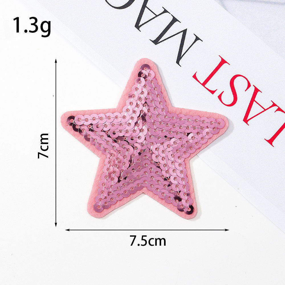 Wholesale Glitter sequined fabric patches,  multi-colored star DIY Patches