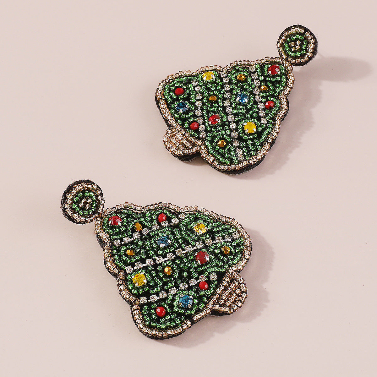 Wholesale Christmas Handmade Beaded Diamond Crystal Earrings