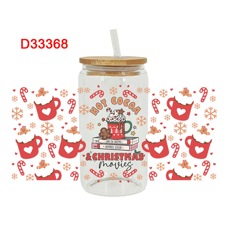 Wholesale Cartoon Christmas Series 16oz Cup UV DTF Wraps