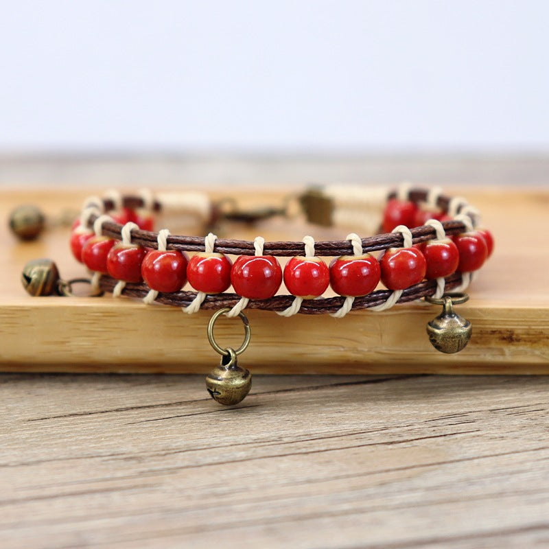 Wholesale Handmade Woven Ceramic Bell Bracelet