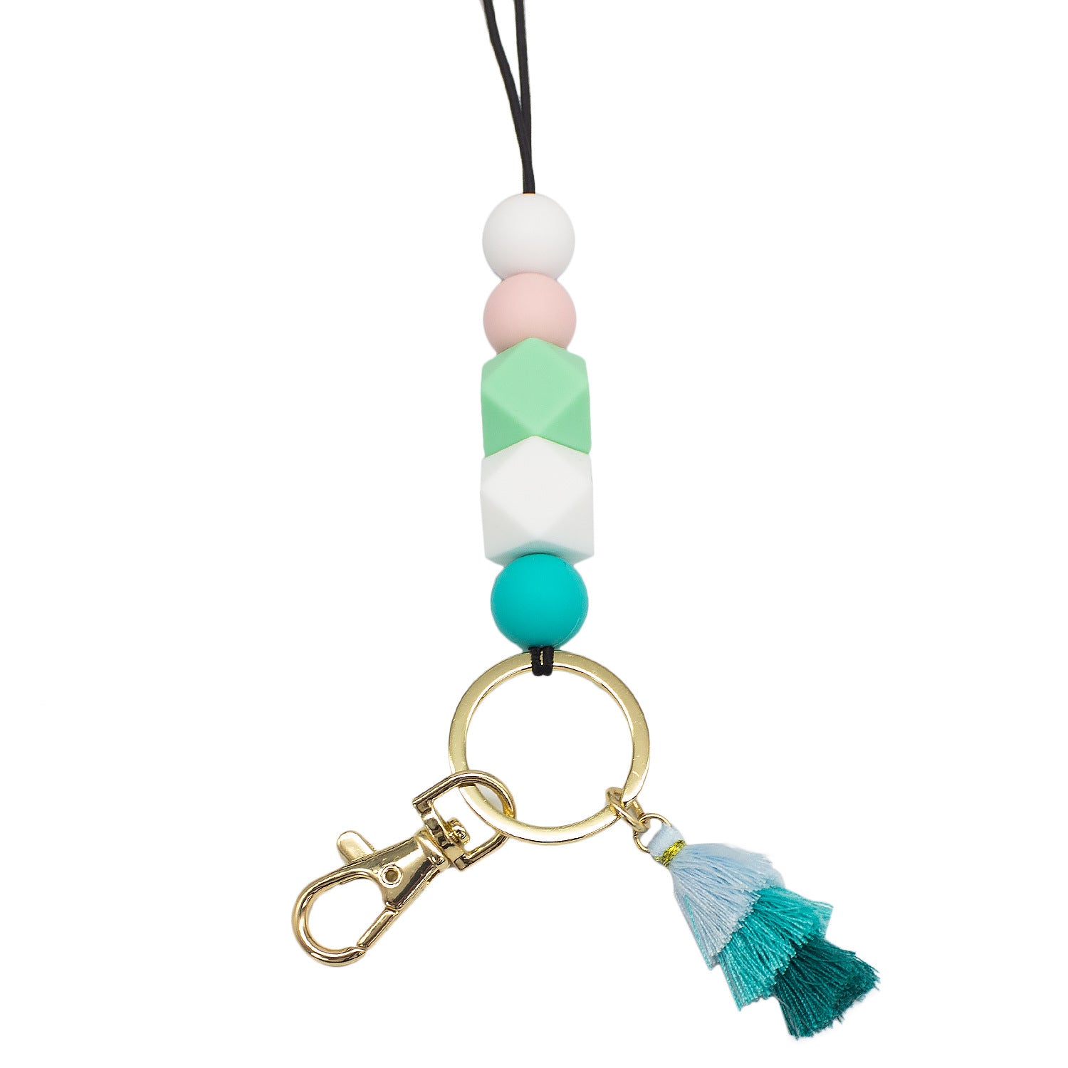 Wholesale Cartoon Silicone Soft Glue Beaded Tassel Lanyard Keychain