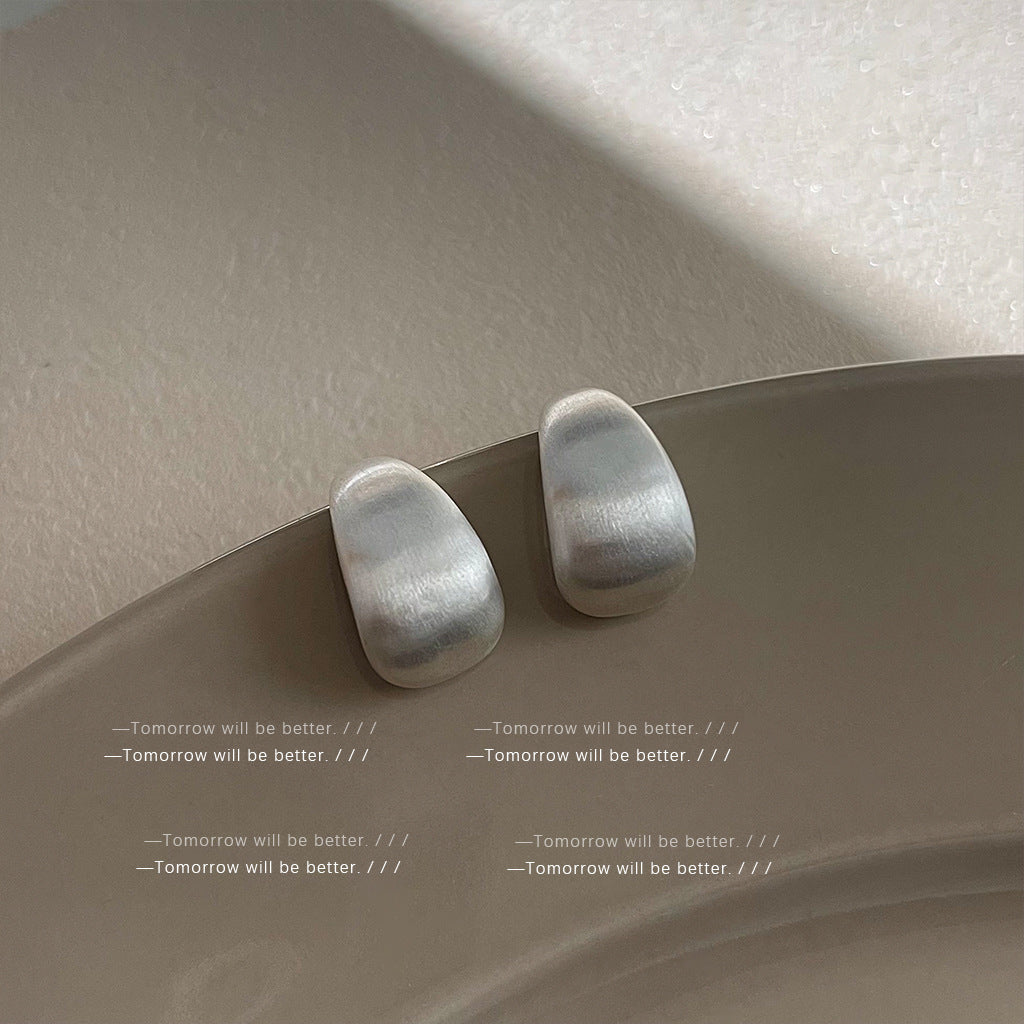 Wholesale Golden brushed frosted geometric earrings