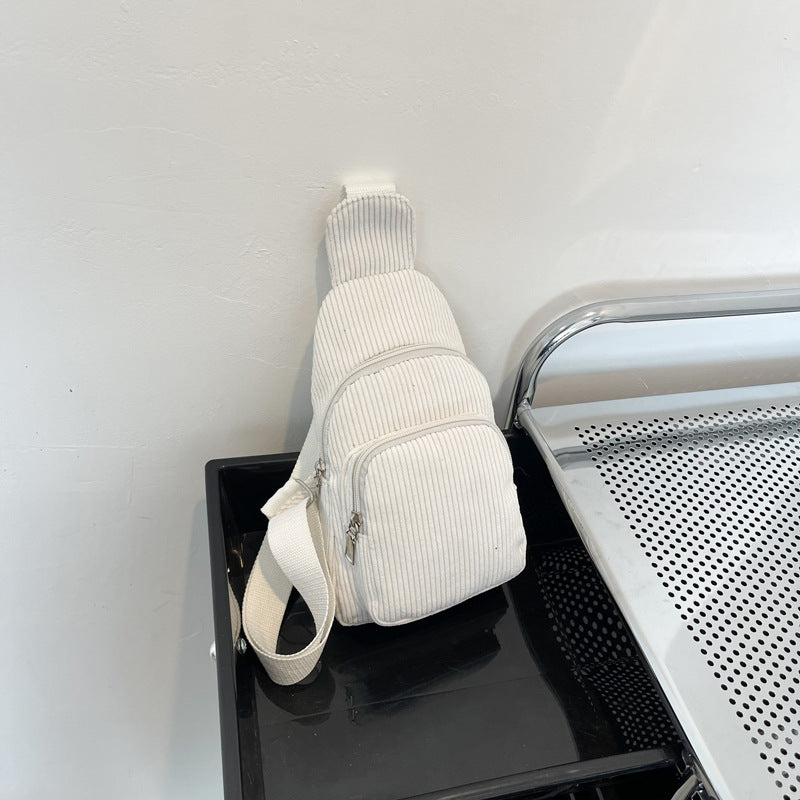 Wholesale Solid Color Chest Bag, Velvet Canvas Bag, Single Shoulder Crossbody Bag