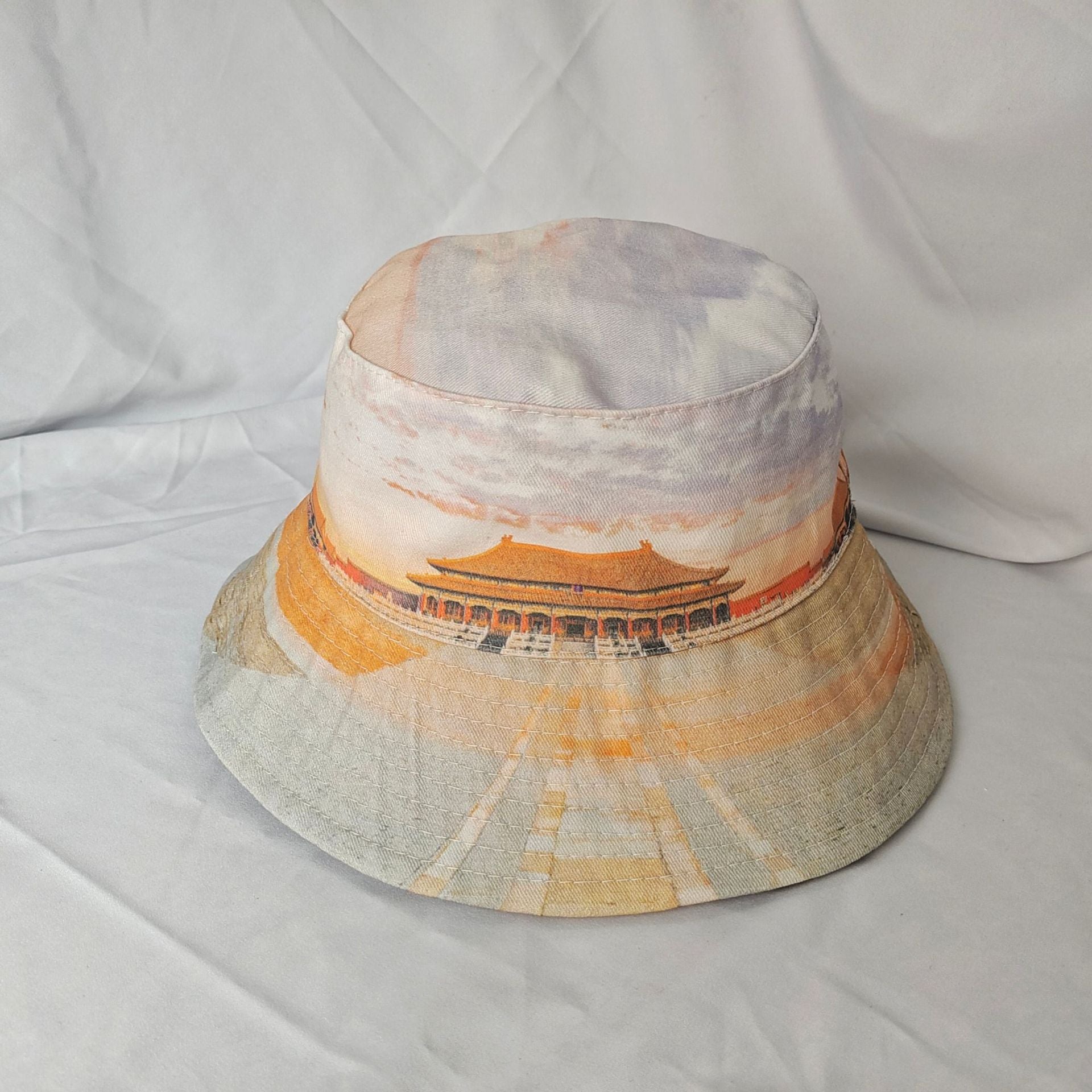 Algodón al por mayor Sombrero de cubo de patrón de la ciudad de la ciudad