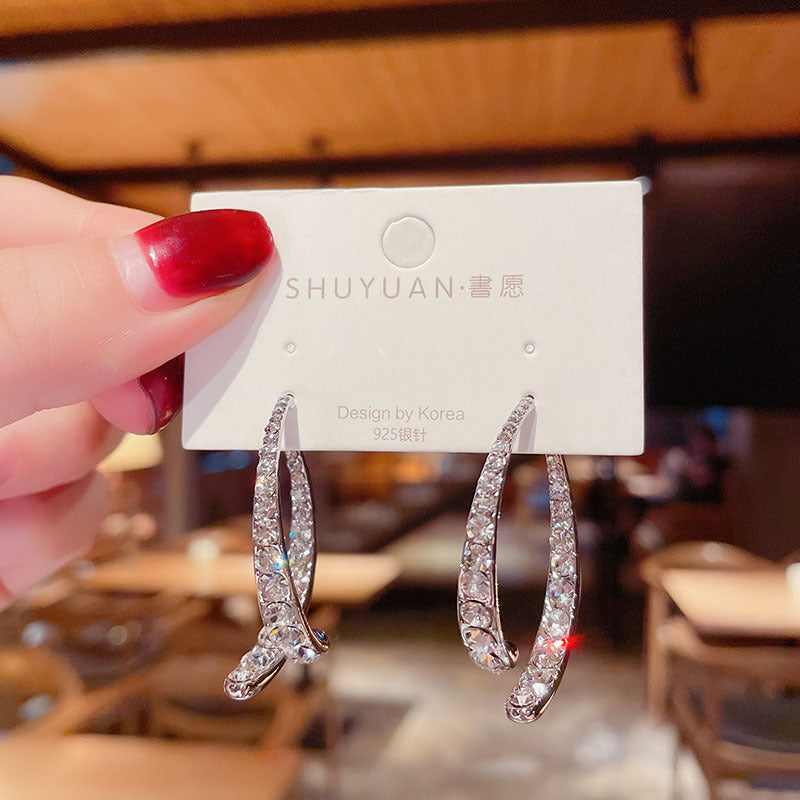 Wholesale Vintage Metal Exaggerated Earrings 925 Silver Pin Alloy Earrings