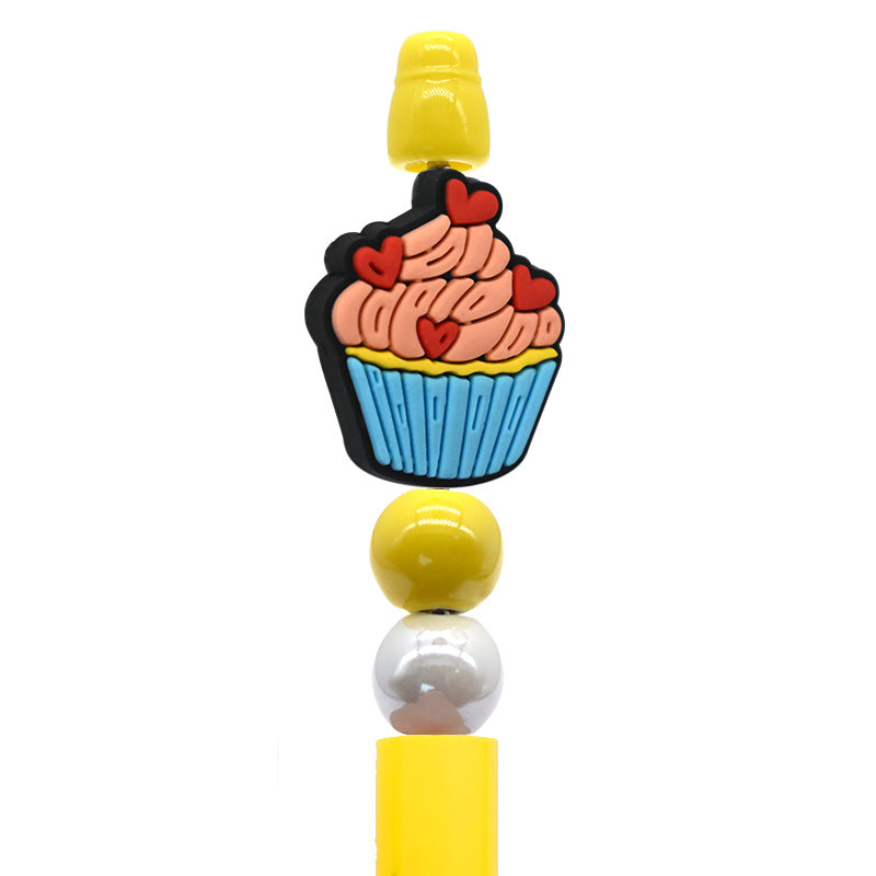 Wholesale Ranbom100pcs/pack  Donut Series Beaded DIY Accessories Pen Decoration Pvc Bead