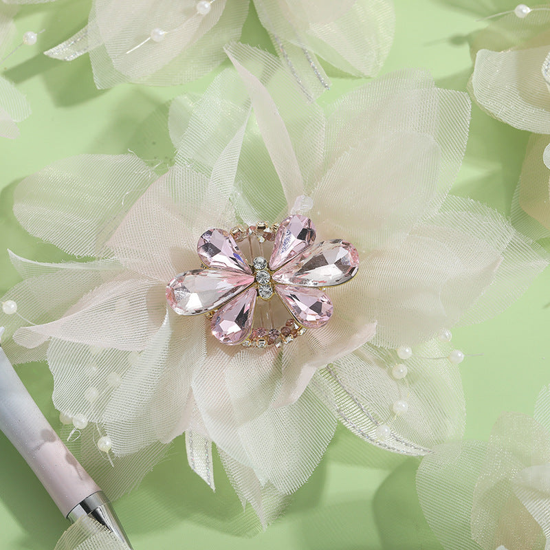 Wholesale 10pcs DIY Heavy Industry Alloy Diamond Flower Beads