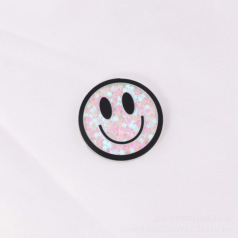 Wholesale  10pcs/pack Cartoon smiley face solid color star loose powder Acrylic Flatback