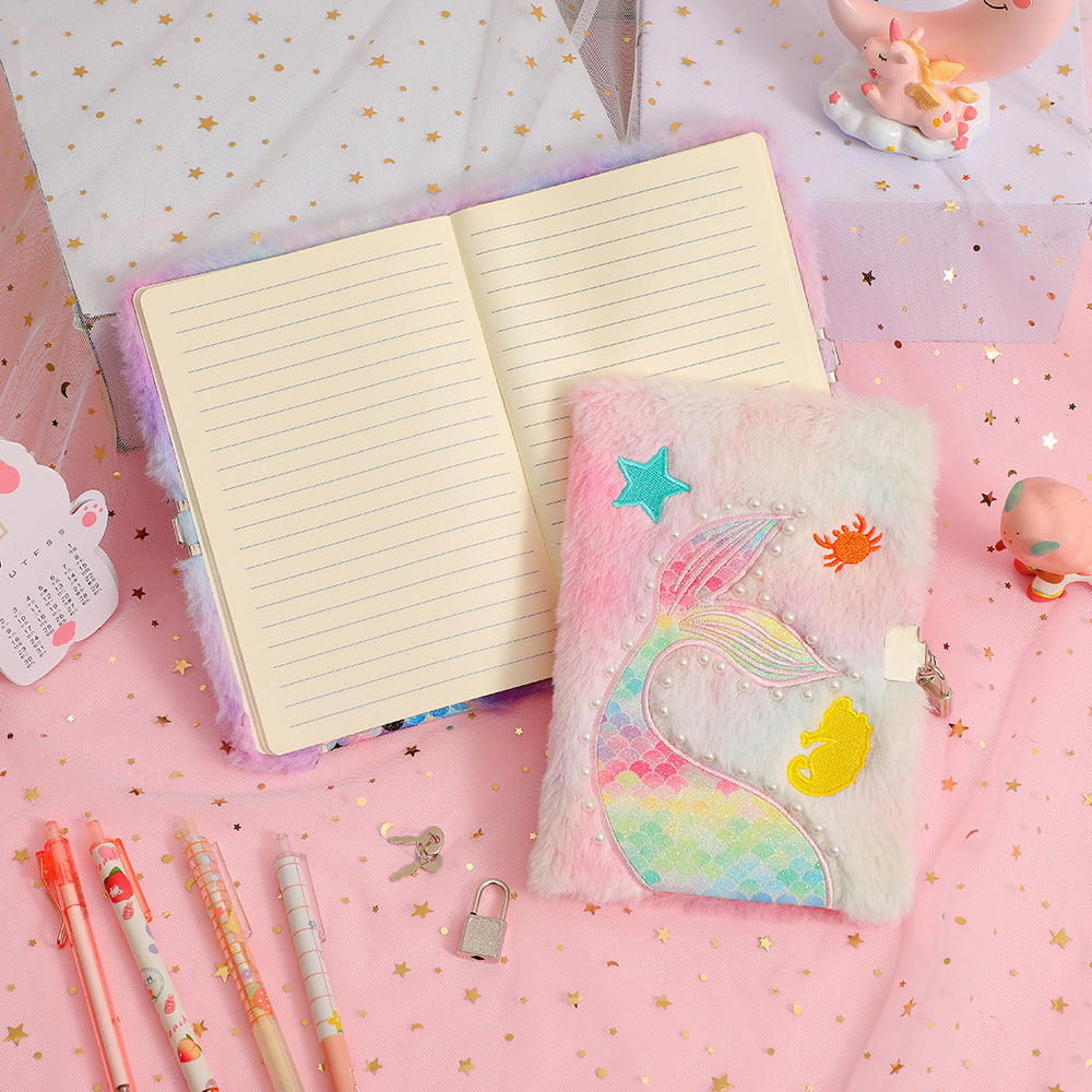 Wholesale Paper Mermaid Tail Plush Notebook