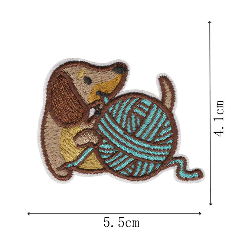 Wholesale Modern Dachshund Embroidered Patch Set 10 Pieces Cute Iron On Appliques For Sweatshirts Backpacks Coats DIY Craft Supply