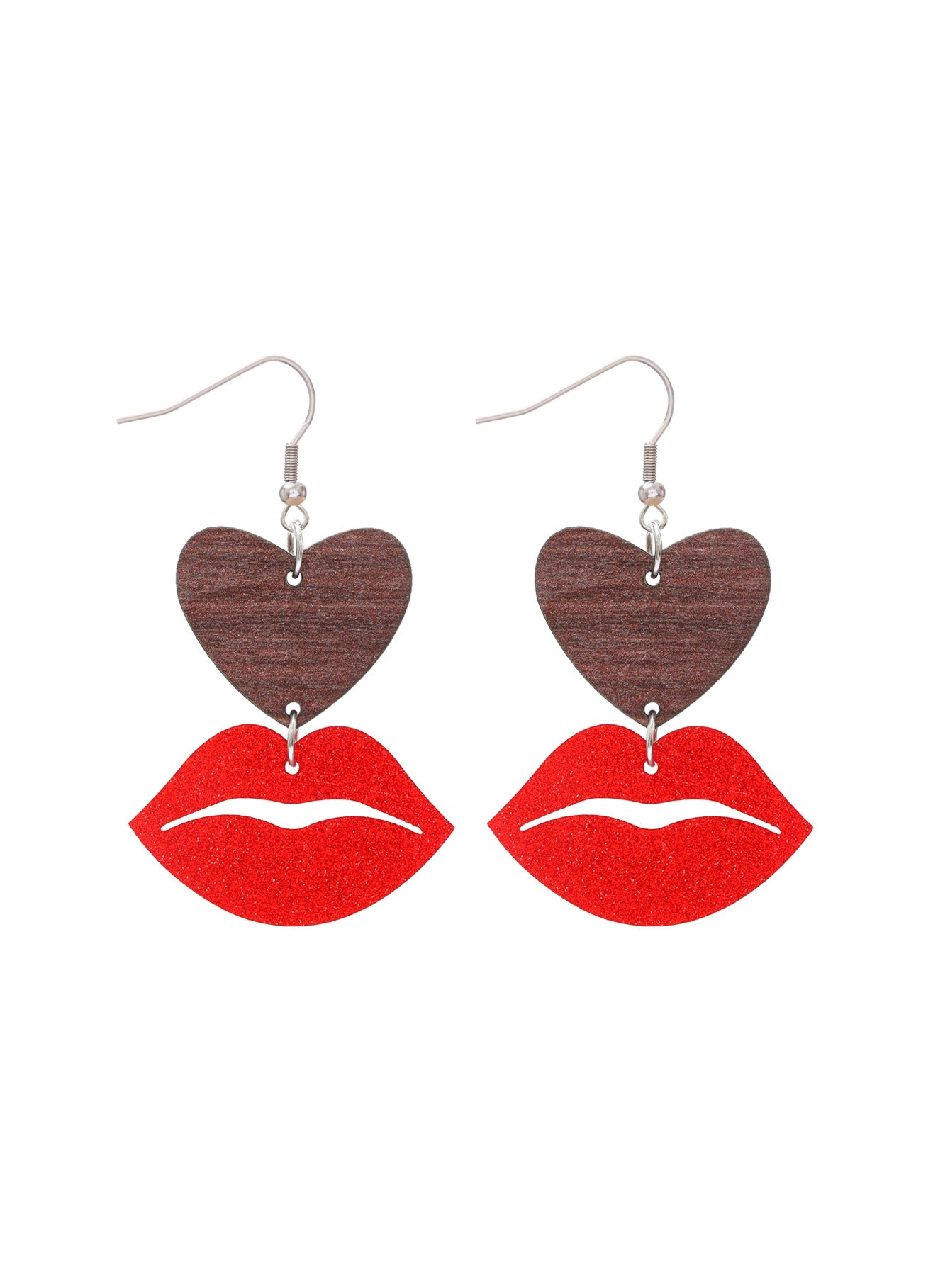 Wholesale Vintage Western Wood Print Leopard Leaf Pattern Earrings