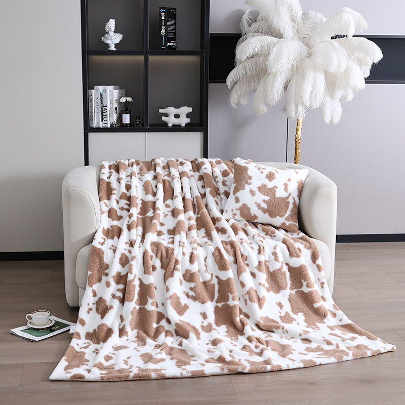 Wholesale Polyester Printed Cow Pattern Blankets