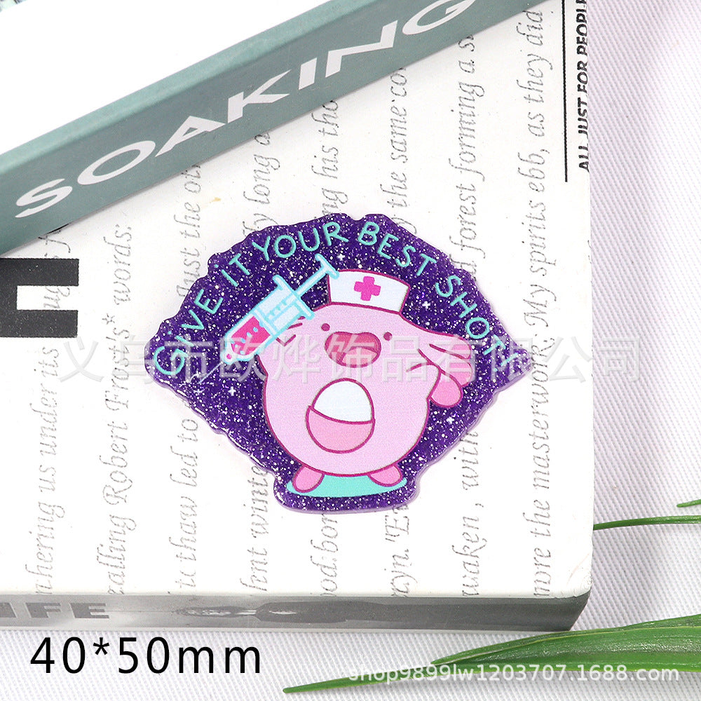 Wholesale 10pcs/pack  Cute Cartoon Letter Jewelry Acrylic Flatback