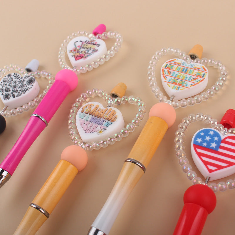 Wholesale DIY Cartoon Love Silicone Color Plastic Ballpoint Pen