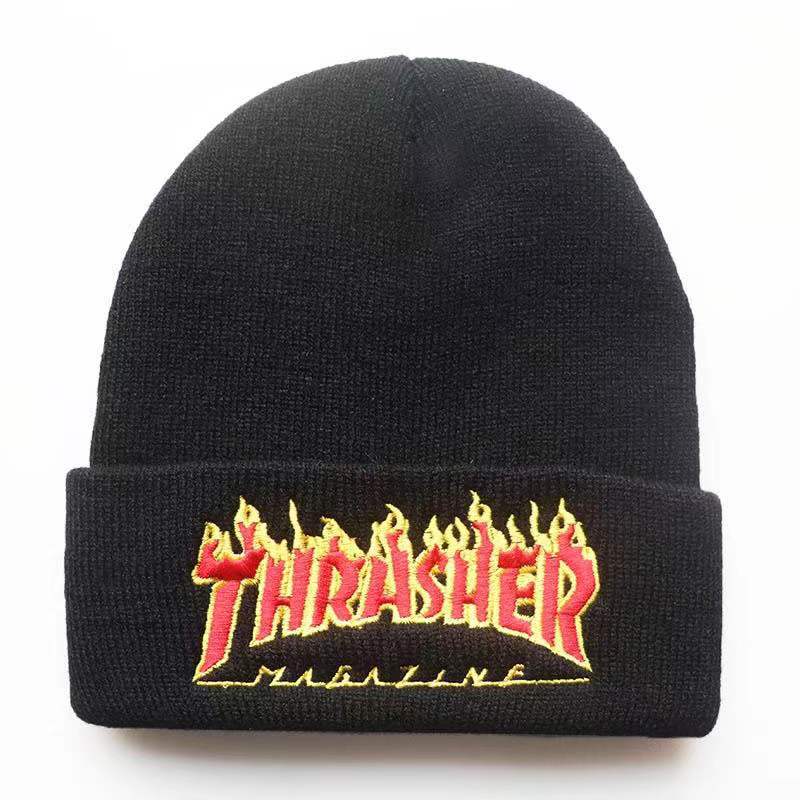 Wholesale Flame Letter Embroidery Autumn and Winter Beanie