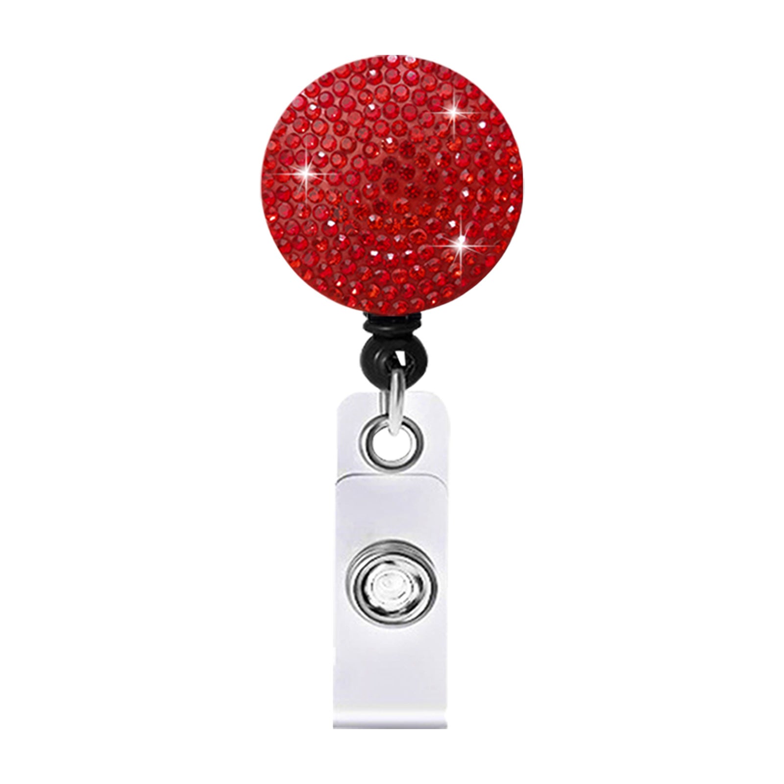 Wholesale Circular Colored Rhinestone Easy To Pull ABS Rotatable Telescopic Keychain