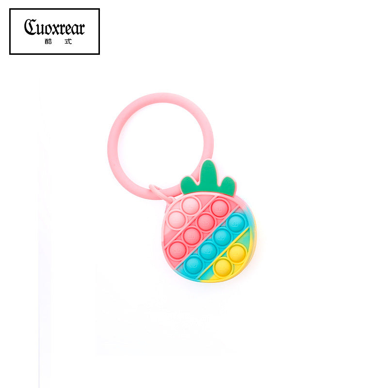 Wholesale Press Cute Zipper Decompression Tool Mini Silica gel Keychains