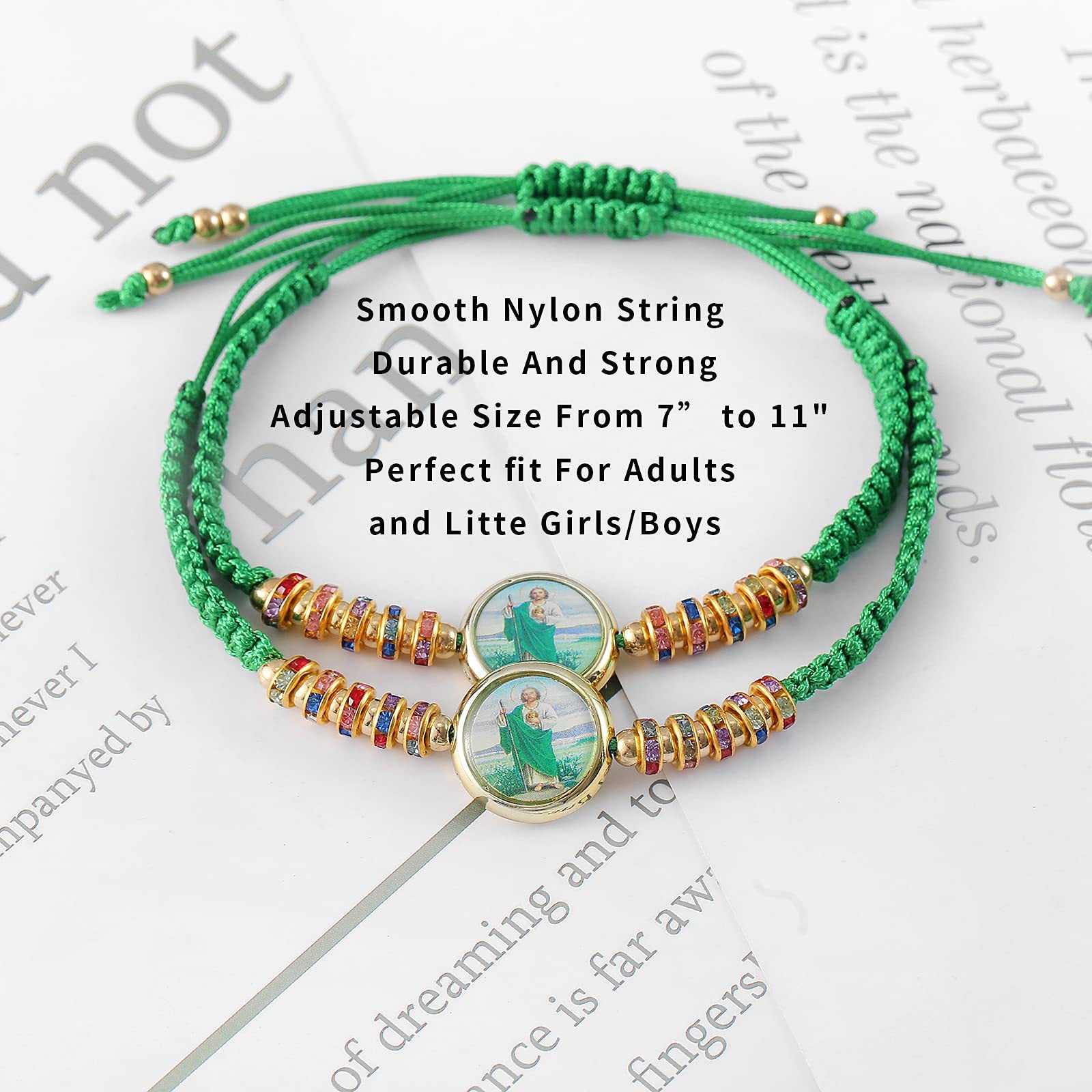 Wholesale Green Ladies Braided Faith Bracelet Set