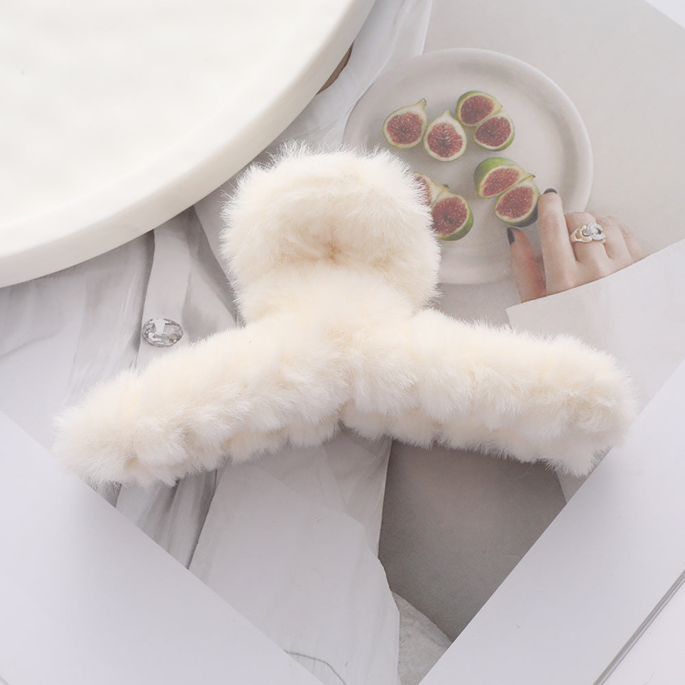 Wholesale autumn and winter plush head hair catch elegant temperament shark clip hair clip