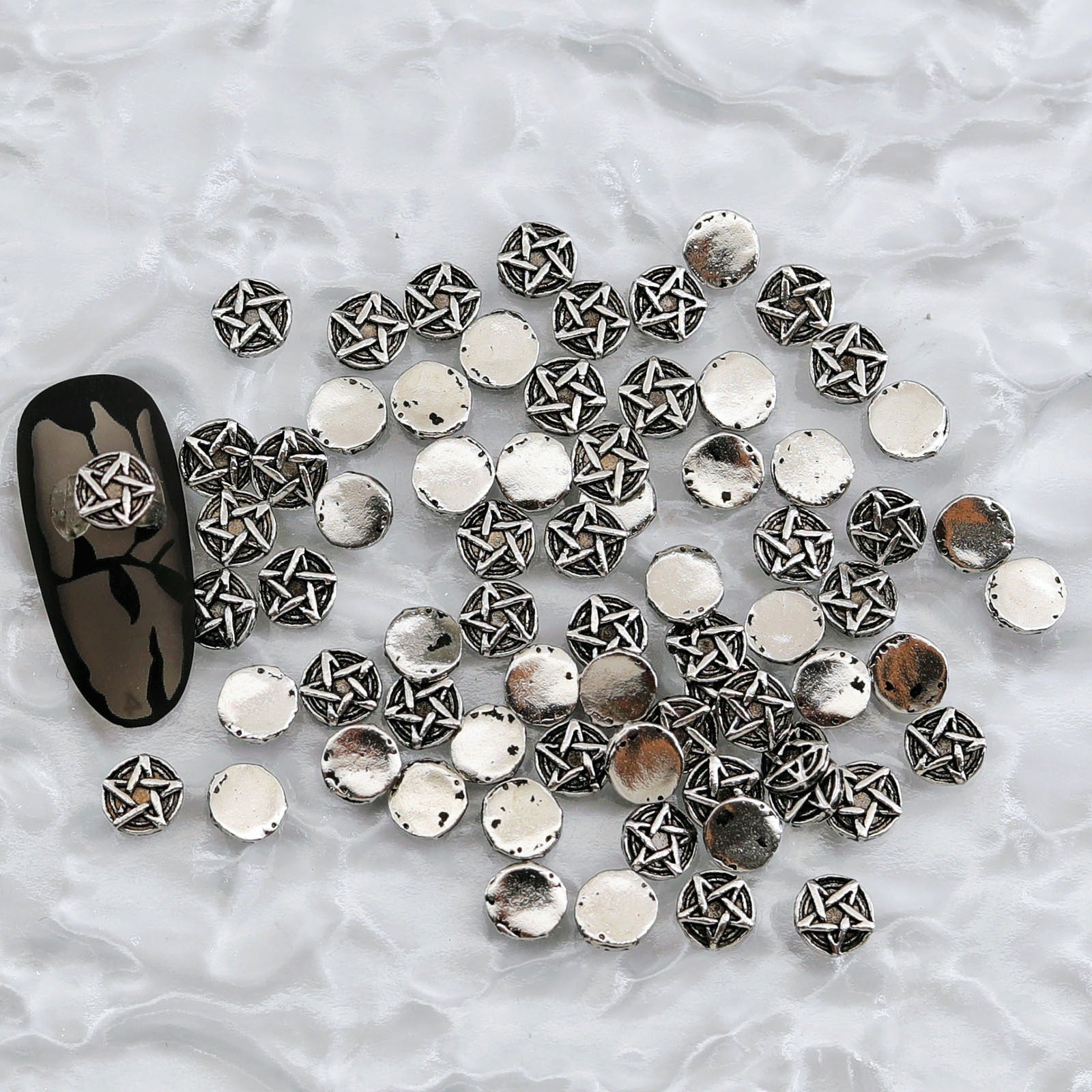 Wholesale 10pcs Retro nail accessories punk style cross dark silver metal nail accessories