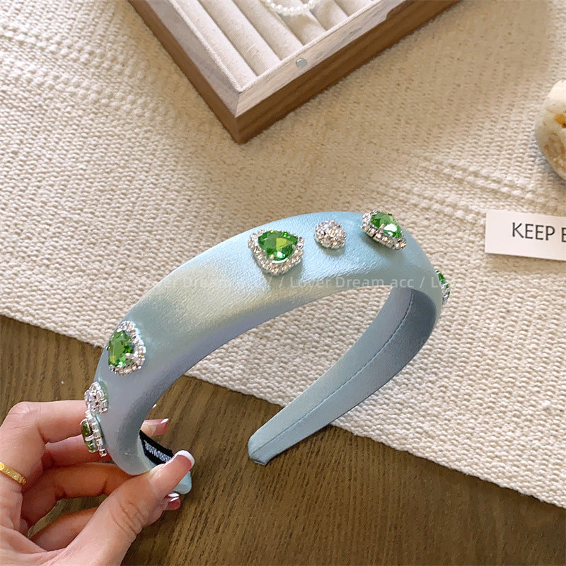 Wholesale Colorful Love Rhinestone Sponge Headband