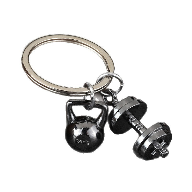 Wholesale Sports equipment weightlifting dumbbell Metal Keychain