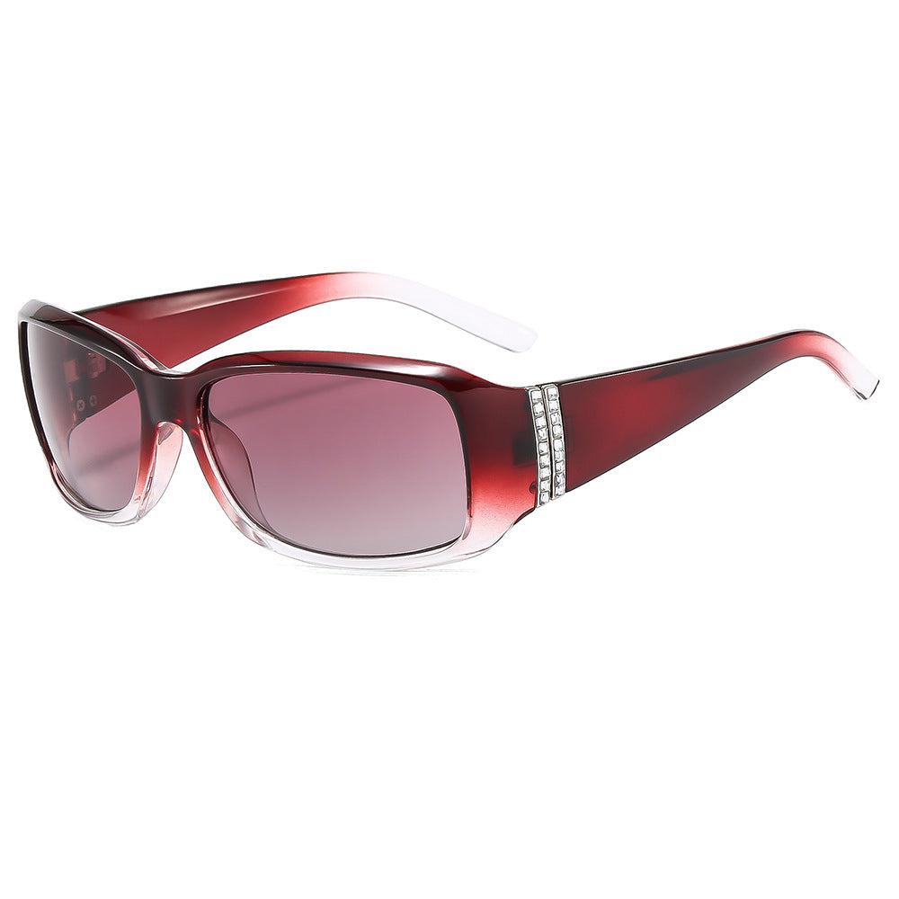 Wholesale Women's oval frame diamond-studded polarized sunglasses