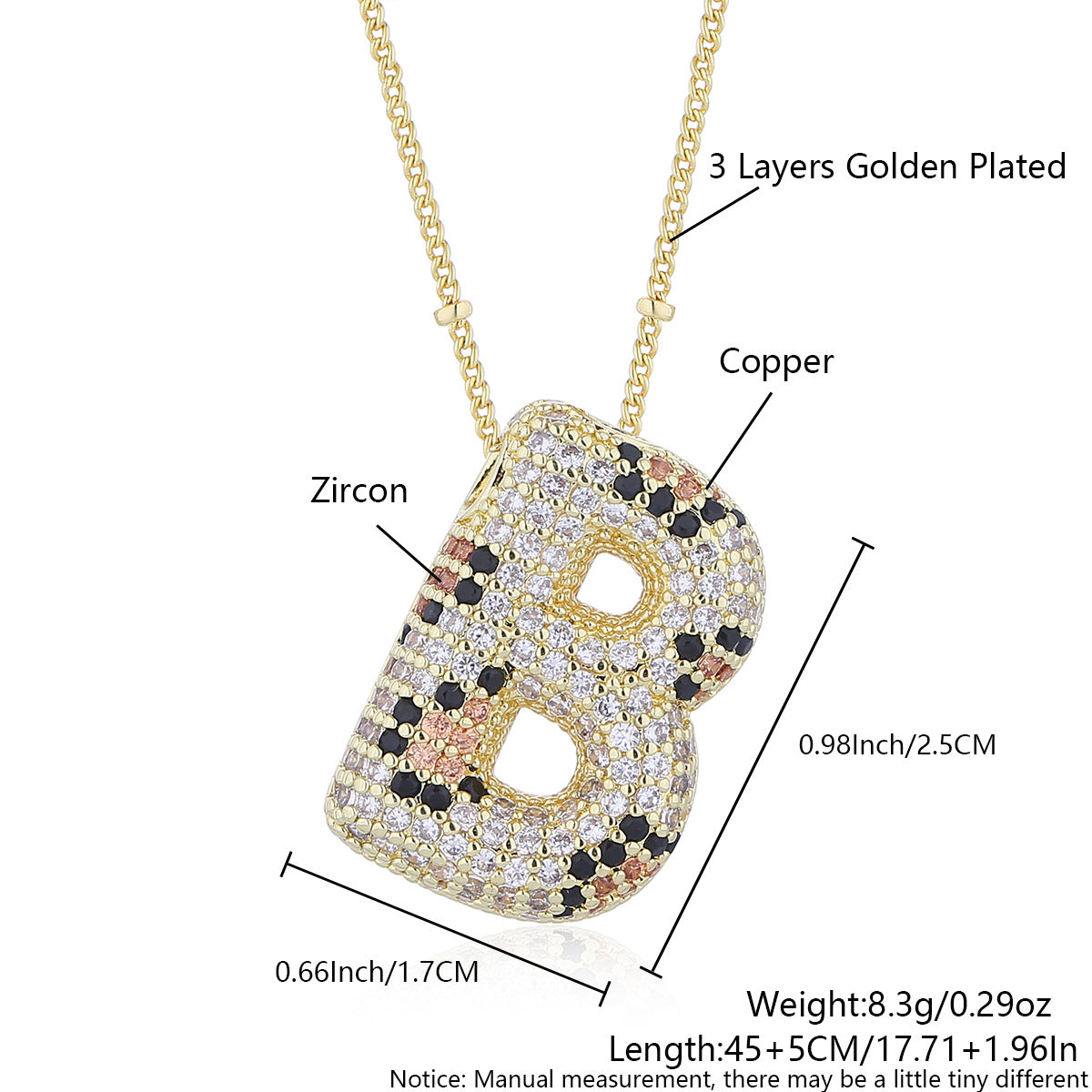 Wholesale Leopard Print Letter Necklace Copper Plated Real Gold Full Diamond Zircon Necklace Fashion English Letter Necklace Women