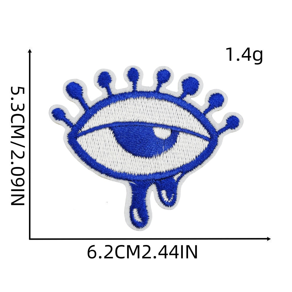 Wholesale Polyester Thread Evil Eye Embroidered Patch Decorative Sew On Applique For DIY Craft Home Decor And Fashion Accessory