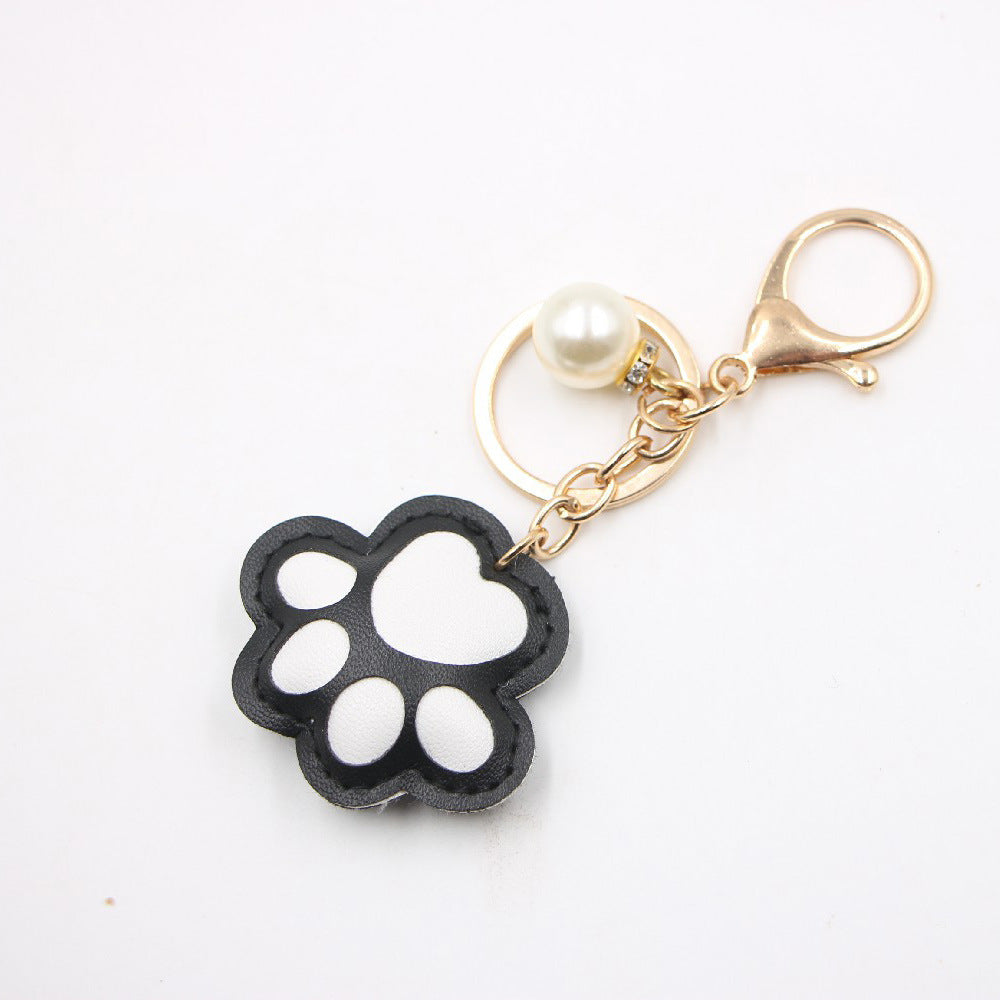 Wholesale Cotton Filled Cat Paw and Bear Paw Leather Keychains