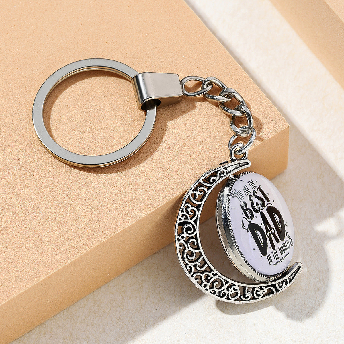 Wholesale DAD Father's Day Time Stone Metal Keychain