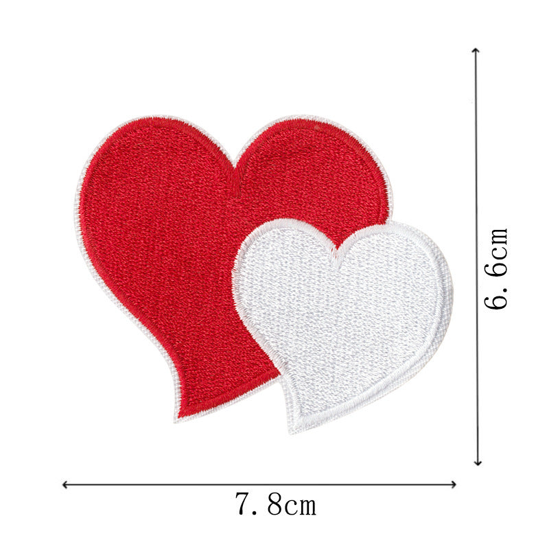 Wholesale 8 Piece Embroidered Patches With Adhesive Backing Clown Bow Heart And English Motifs For DIY Coat Hat Bag And Shoe Decor