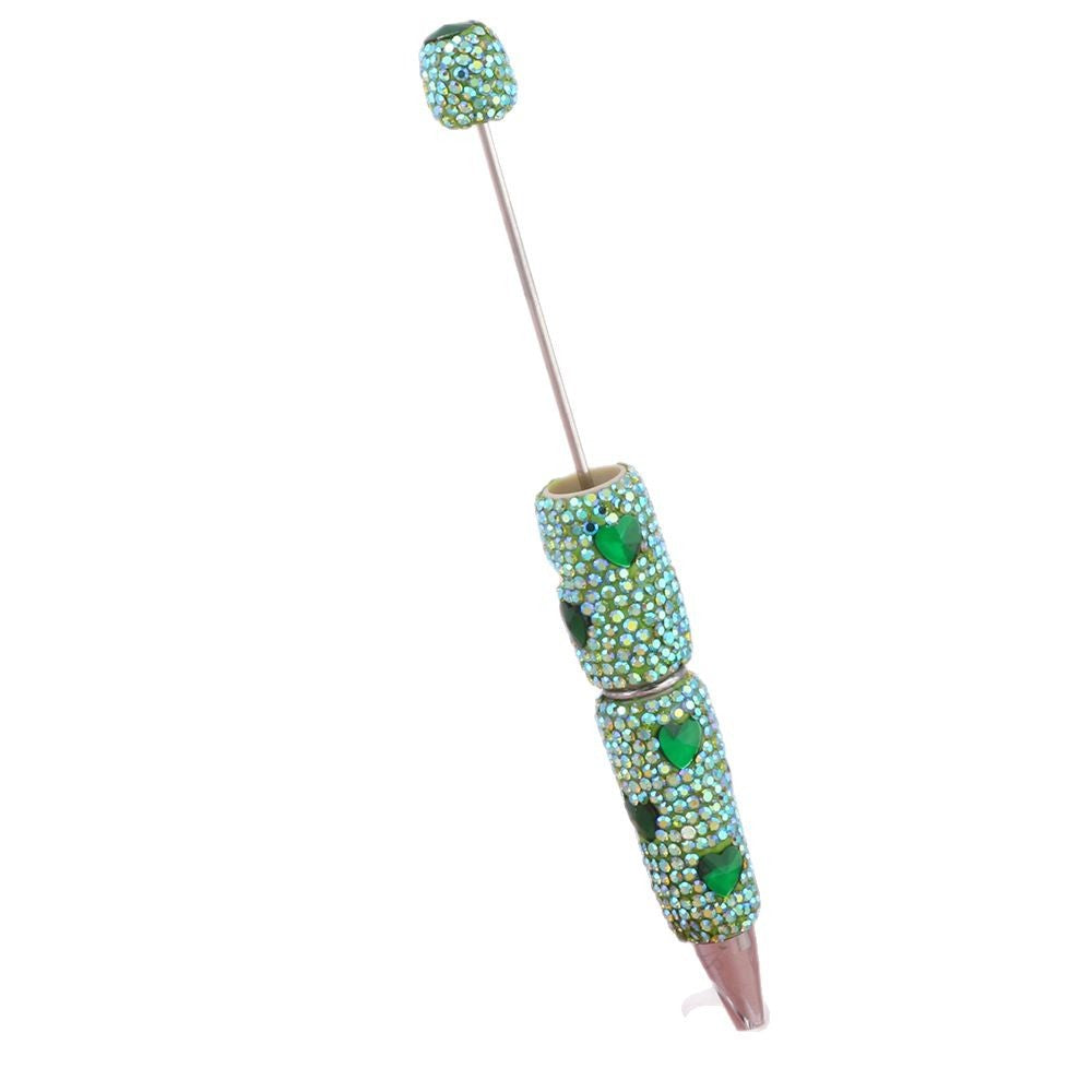 Wholesale  Live Hot Selling Colorful Love Heart Zircon Diamond Pen Ceramic Mud Full Diamond Beaded Pen DIY Beaded Accessories
