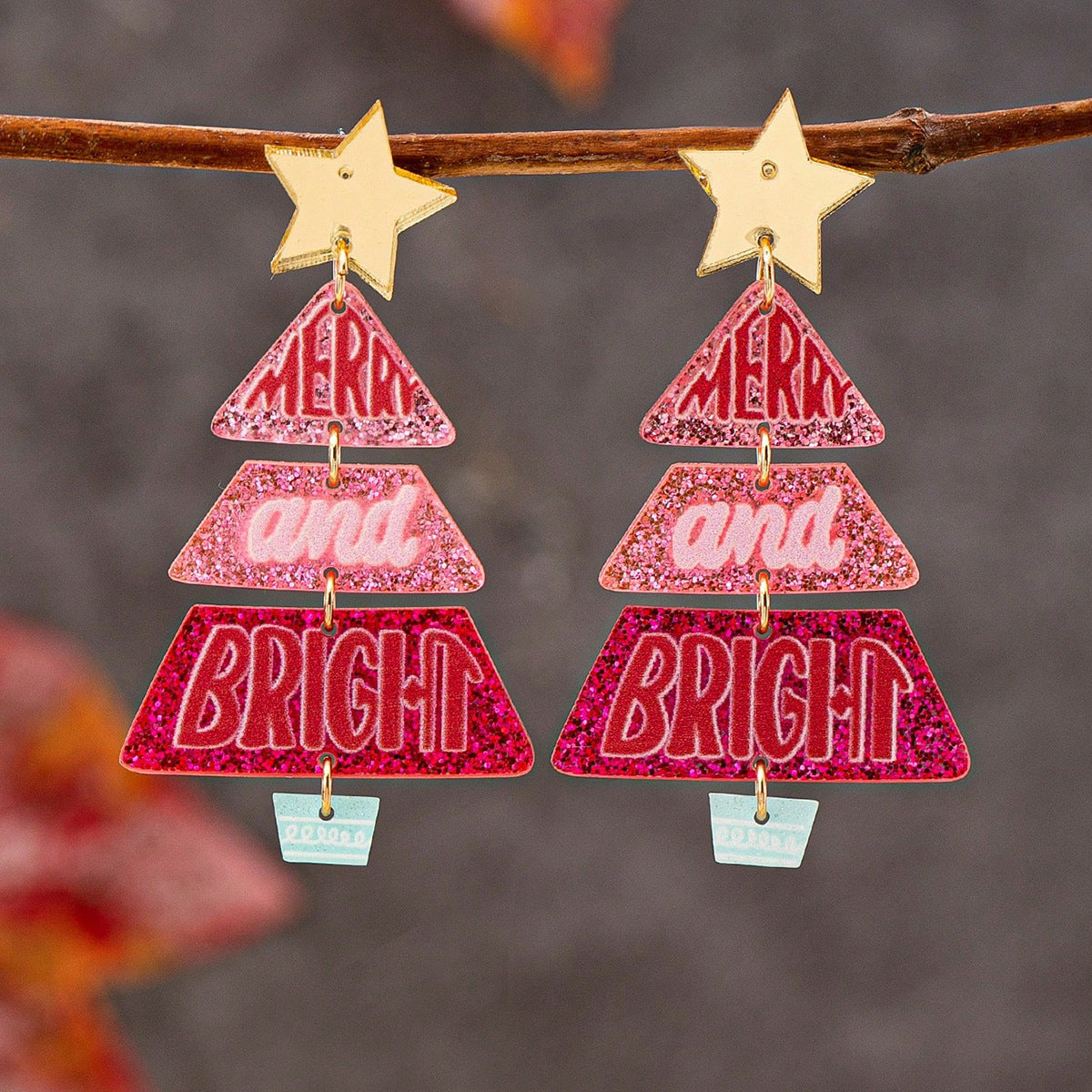 Wholesale Christmas tree gingerbread man  Acrylic Earrings