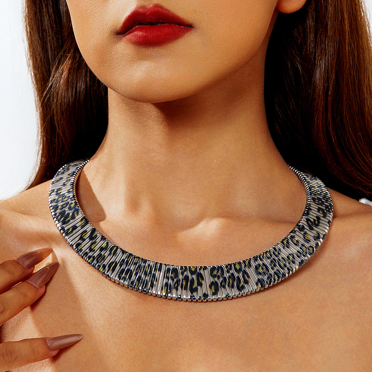 Wholesale temperament metal wide plain ring necklace