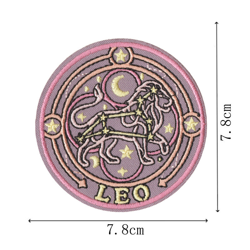 Wholesale Retro Zodiac Embroidered Iron On Patches Set Of 12 Trendy Contion Badges For ets Bags DIY Craft Fashion Accessory