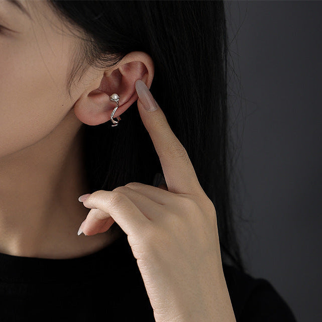 Wholesale Rose-shaped inlaid glass bead clip-on earrings ( for non-pierced ears)