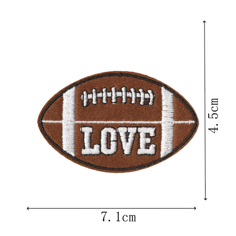 Wholesale Leopard Print Cartoon Football Embroidered Patches 9 Pcs Decorative Towel Sewing Accessory