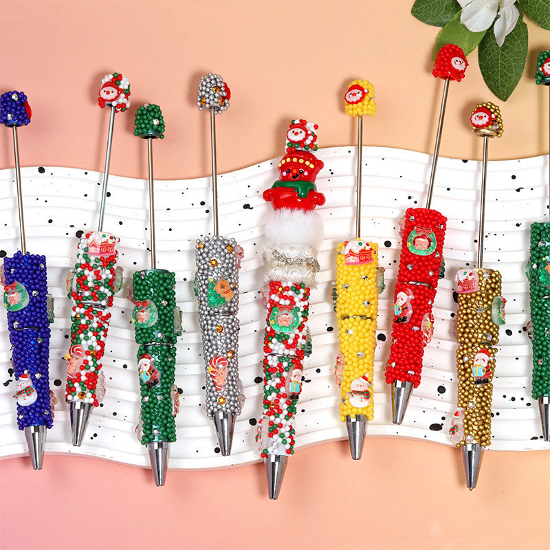 Wholesale 5pcs Christmas Colorful  Snowman  Beadable Pens