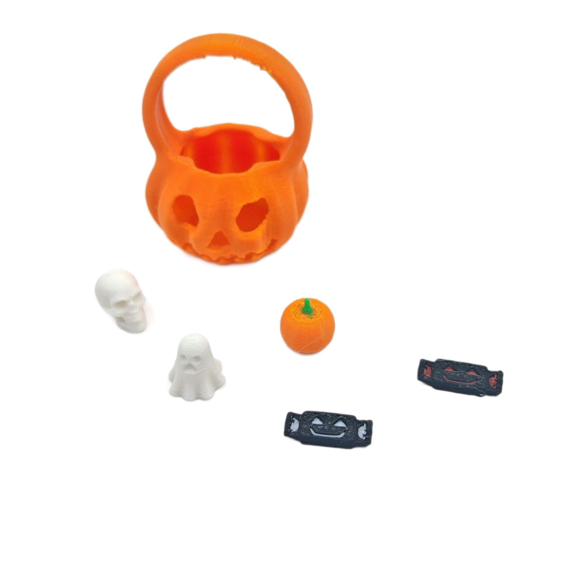 Wholesale 3D Printed  Pumpkin Bucket Set With Ghost Skull Tabletop Decoration Festive Home And Office Decor Gift