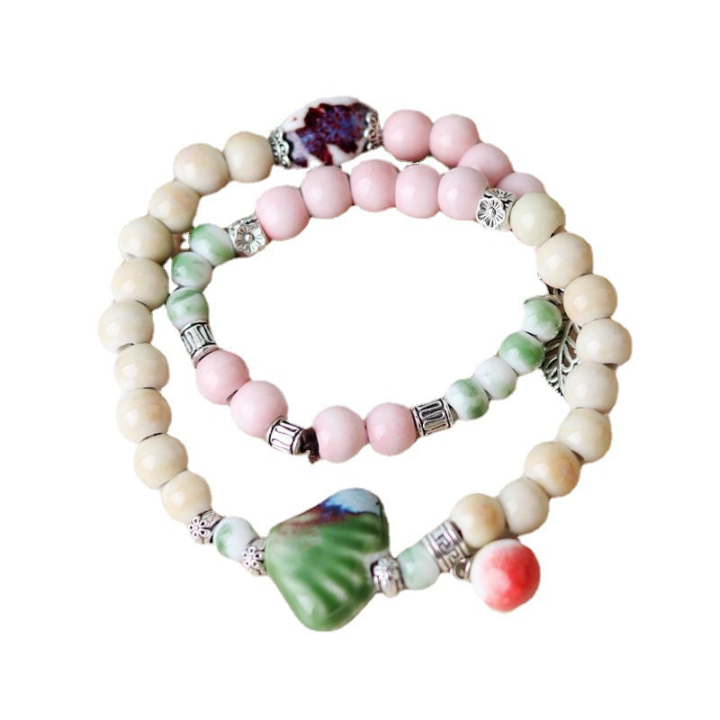 Aleación al por mayor nueva pulsera de cerámica de doble anillo de estilo chino