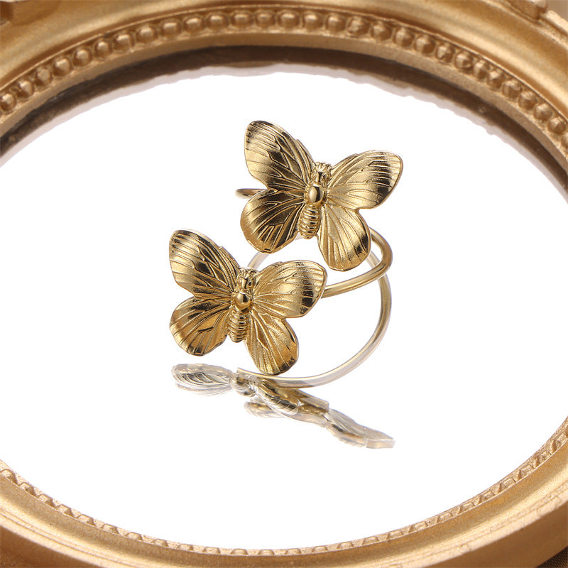 Wholesale Gold Butterfly Stainless Steel Rings