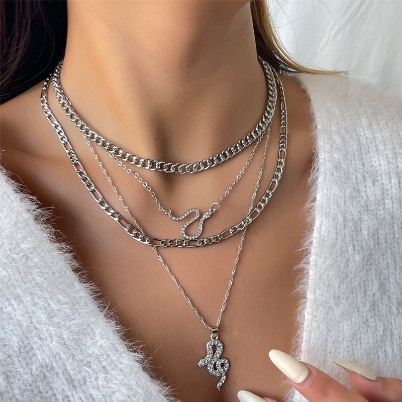 Wholesale  Plating Snake Necklace Snake Pendant Sweater Chain