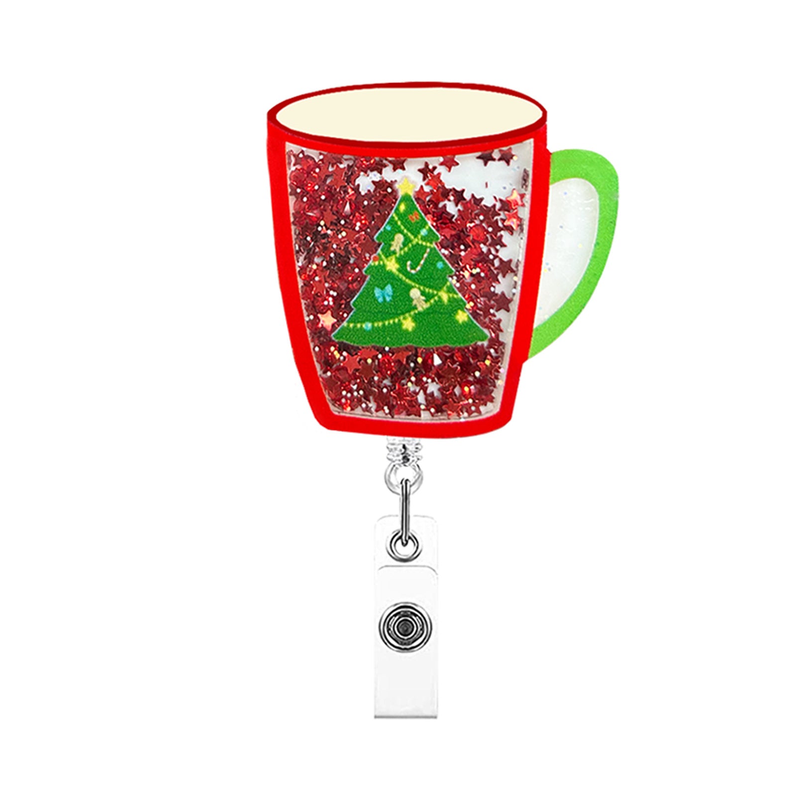 Wholesale Christmas series easy-pull retractable rotating keychain