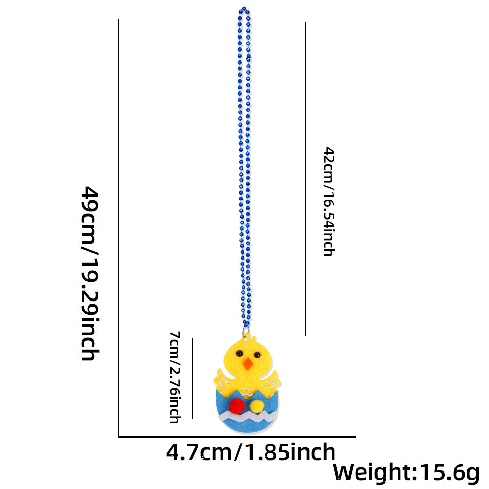 Wholesale  Easter Necklace Children' s Spring Rabbit Egg Necklaces