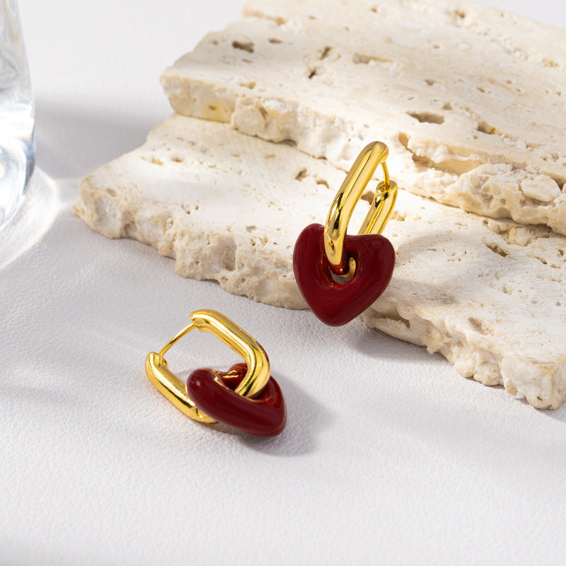 Wholesale Multiple heart-shaped pearl inlaid earrings